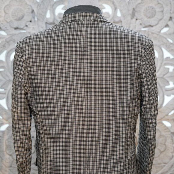 Perry Ellis Made in Italy Plaid Linen Blend Blazer Men's M Viscose-Linen Classic - Picture 6 of 11